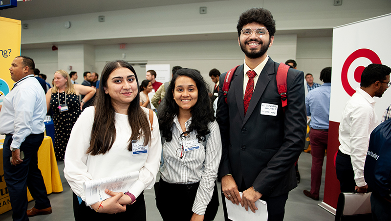 Students at the career fair.