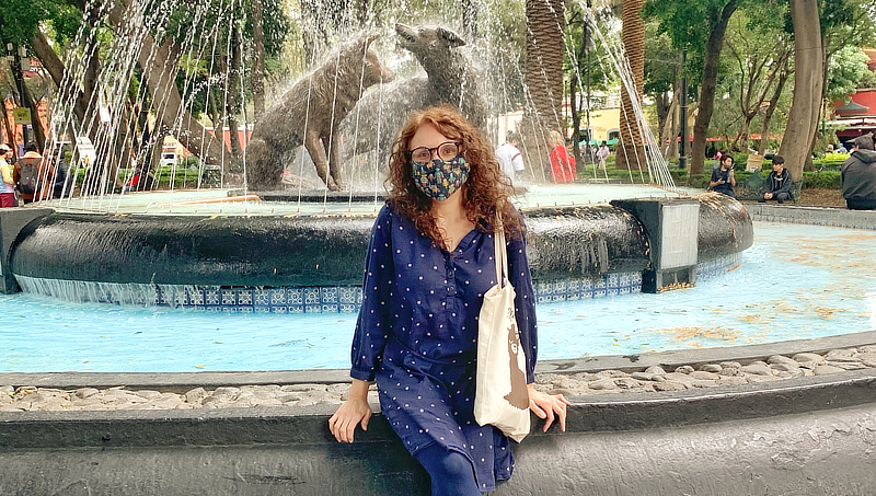 Jennifer Thorndike-Gonzales, Ph.D., in Coyoacan, México City, one of her favorite places in the world.
