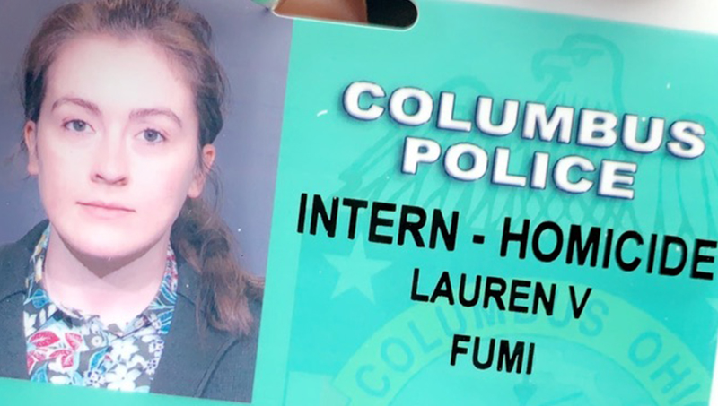 Image of Lauren Fumi’s Columbus Division of Police identification card.