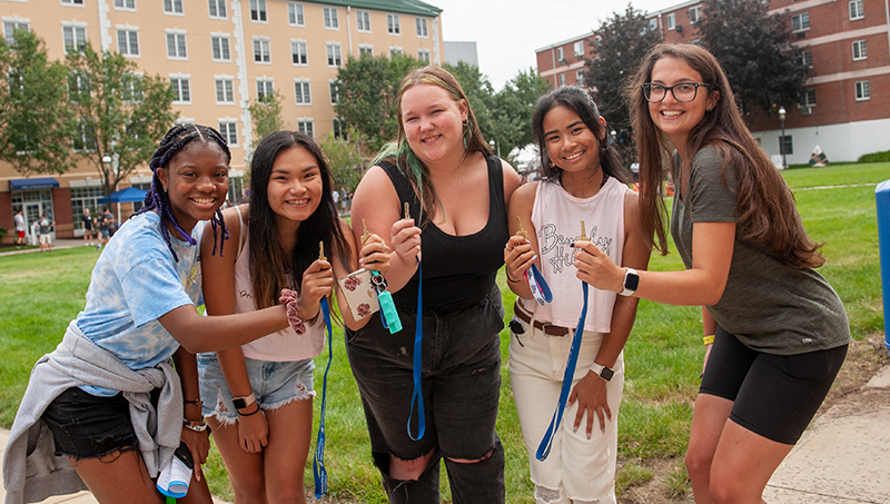 Students were excited to move into the residence halls in August 2021.