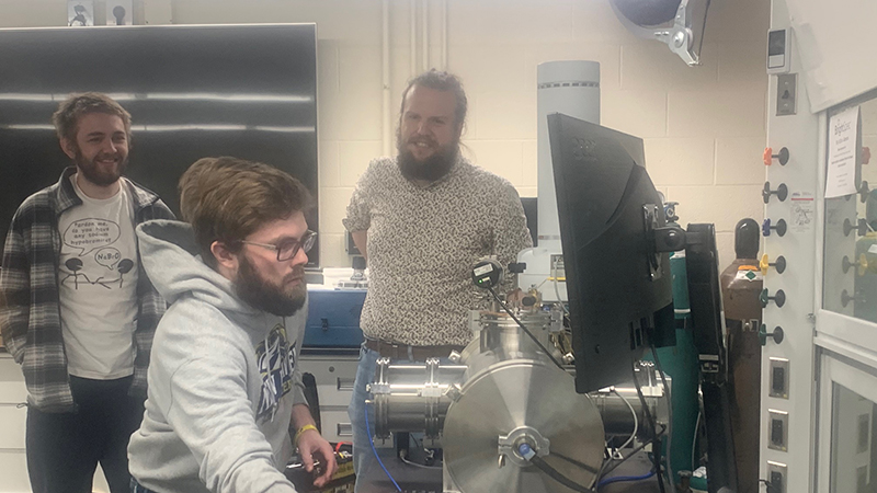 Students have gained hands-on experience beta testing the new microwave spectrometer.