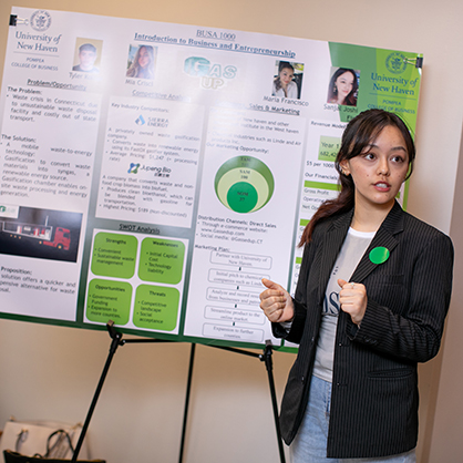 Students presented “GasUp” as part of the poster competition. 