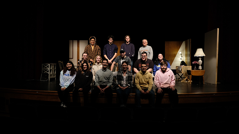 Prof. Paul Falcone (back, right) and students who worked on 'The Third Act.'