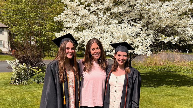 Left to right: Paige Resnick ’24, Lynne Hennessey Resnick ’94, ’96 M.S., and Haleigh Resnick ’24 MBA.
