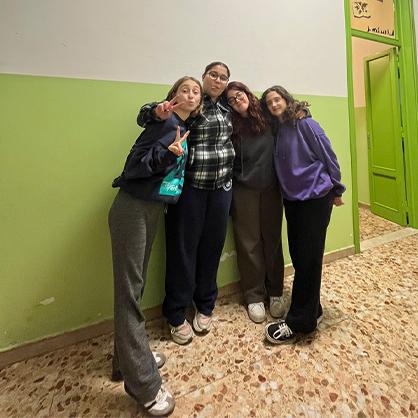 Vanessa Morales ’28 with friends in Prato, Italy