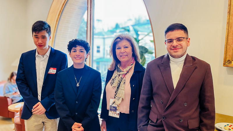 Owen Jeffrey Butler ’27, Nicolas Catrambone ’26, Dr. Daria Kirjanov, and Derek Roldan ’25