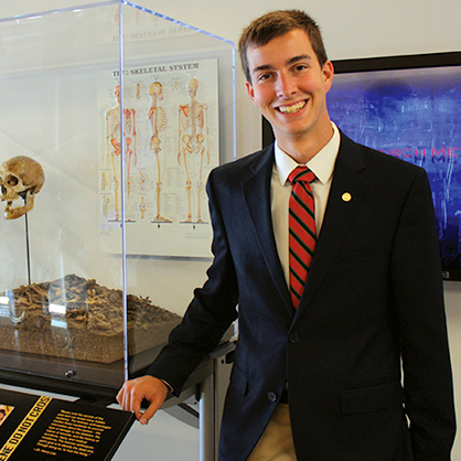 A photograph of forensic science major alumnus, Trevor McDewell.