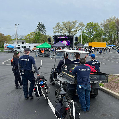Members of the University’s EMS Club assist at a variety of events on campus. 
